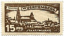 Briefmarke des Volksstaats Württemberg