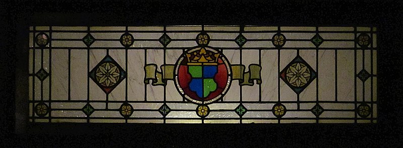 Stained glass in the Brayton Apartments