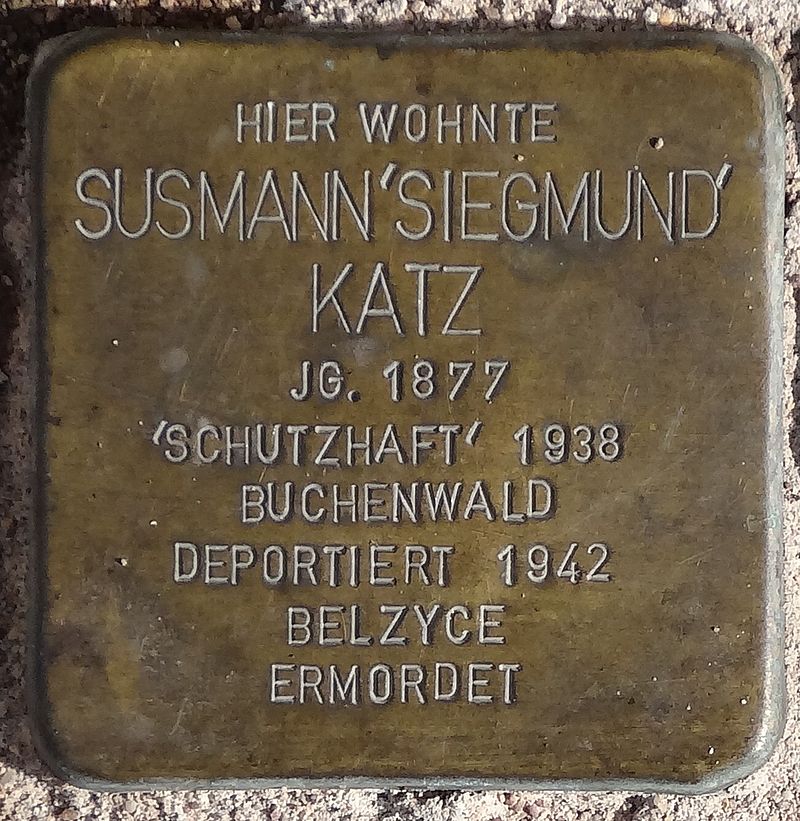 Stolperstein Arnstadt Karl-Marien-Straße 11-Susmann Siegmund Katz.JPG