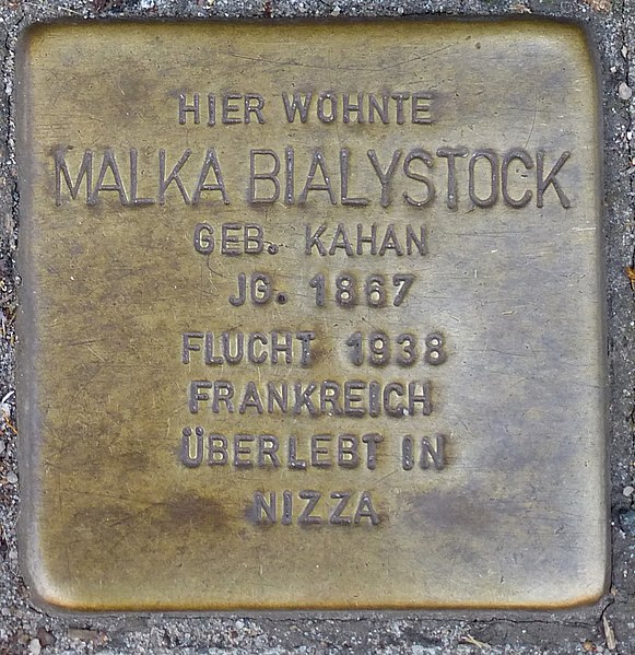File:Stolperstein HB - Malka Bialystock 1867.JPG