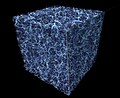 Galactic (including dark) matter distribution in a cubic section of the Universe