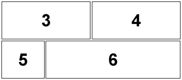 Sunday comic strip panel layout, designed to fill a third of a newspaper page.
