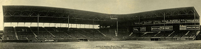 The Sulphur Dell grandstand and infield in 1927