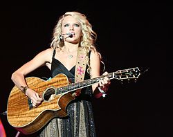 Taylor Swift had three number ones in 2008. Swift, Taylor (2007) cropped 2.JPG