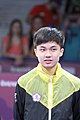 Deutsch: Tischtennis bei den Olympischen Jugendspielen 2018; Tag 9, 15. Oktober 2018; Mixed Medaillenzeremonie - Gold: Yingsha Sun & Wang Chuqin (CHN), Silber: Miu Hirano & Tomokazu Harimoto (JPN), Bronze: Su Pei-ling & Lin Yun-ju (TPE)); Medaillen-Verleiher: IOC member Ryu Seung-minu (KOR), Maskottchen-Verleiher: ITTF Vice-Presiden Nestor Tenca (ARG) English: Table tennis at the 2018 Summer Youth Olympics at 15 October 2018 – Mixed Medal Ceremony - Gold: Yingsha Sun & Wang Chuqin (CHN), Silver: Miu Hirano & Tomokazu Harimoto (JPN), Bronze: Su Pei-ling & Lin Yun-ju (TPE)); Medal presenter: IOC member Ryu Seung-minu (KOR), Mascot presenter: ITTF Vice-Presiden Nestor Tenca (ARG)