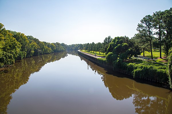 Tar River next to East Carolina University in Greenville, North Carolina