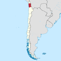 Région de Tarapacá - Localisation