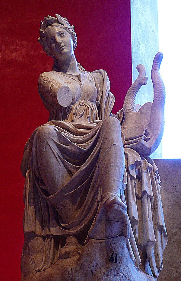 Greek statue of Terpsichore from Hadrian's villa, presently at the Prado Museum (Madrid)