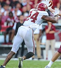 Lewis playing for Alabama in 2019 Terrell Lewis.jpg