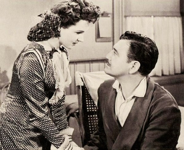 Jane Wyatt and Richard Dix in The Kansan in 1943