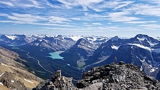 View on the Icefields Parkway in Banff National Park The View from the Summit of Mount Weed on the Icefields Parkway in Banff National Park.jpg