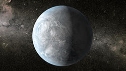 Taiteilijan näkemys Kepler-62 e -eksoplaneetasta
