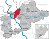 Localização da cidade de Troisdorf no distrito de Rhein-Sieg