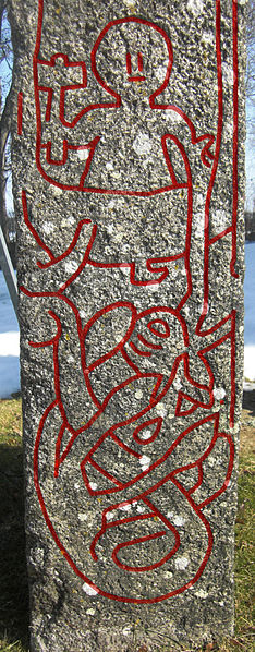 Thor's fishing trip depicted on the Altuna Runestone, one of the few confirmed Viking Age depictions of Jörmungandr.