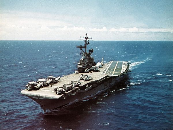 The Hornet in the Pacific Ocean in July 1969