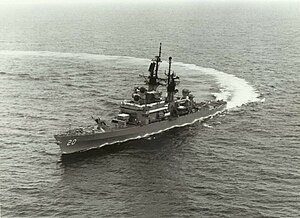 USS Richmond K. Turner (CG-20) underway at sea, circa in the mid-1980s.jpg