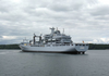 Supply ship Bonn A1413 in the Flensburg Fjord - port aft view