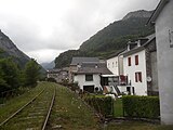 Via de tren de la línia de Pau a Canfranc, a Eth Saut (Vall d'Aspa).