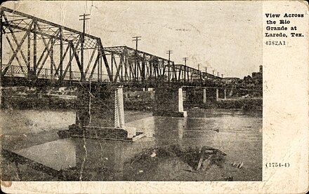 View across the Rio Grande at Laredo, Texas (postcard, c. 1909)