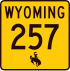 Wyoming Highway 257 Markierung