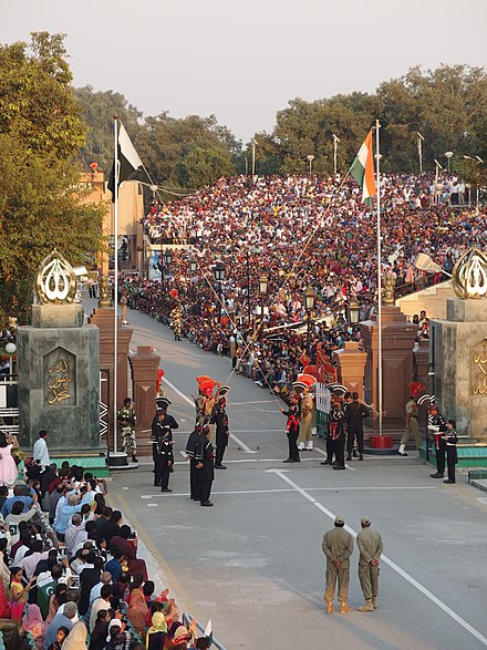 Border ceremony at the border with India in Wagah