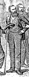 William Mathews portrayed by Edward Whymper in Zermatt, 1864 (from the original edition of Scrambles Amongst the Alps by Edward Whymper)