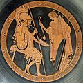 Зеуксо та Хрісіпп, кілікс, близько 490/80 р. до н. е., Лондон, Британський музей.