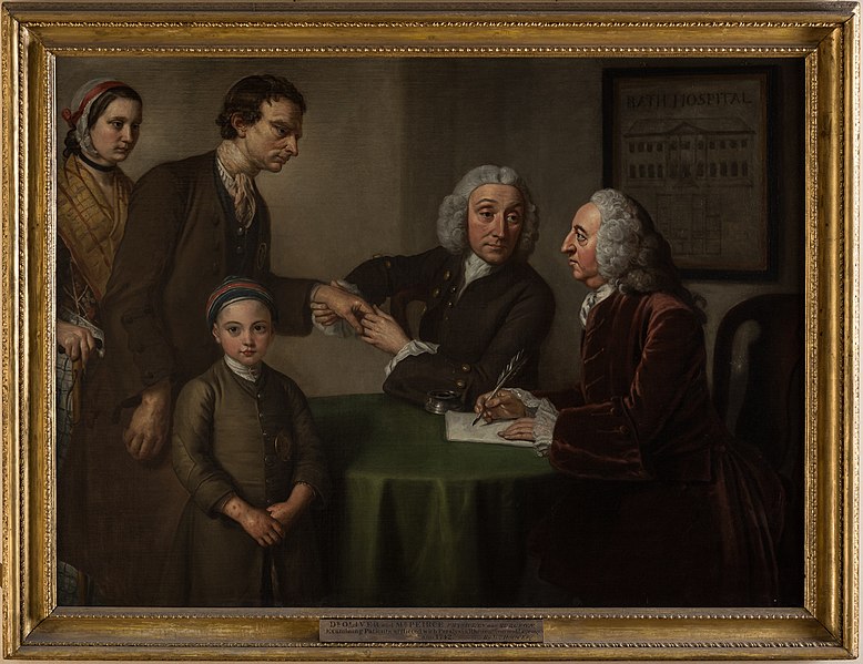 File:'Dr Oliver and Mr Peirce examining patients with paralysis, rheumatism and leprosy' by William Hoare.jpg