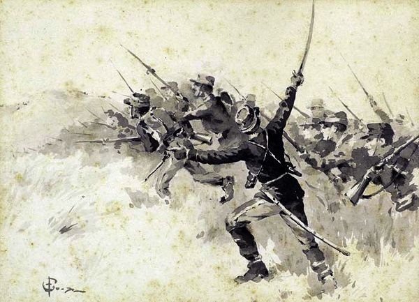 Greek infantry charge with the bayonet during the Greco-Turkish War of 1897