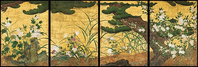 松に秋草図（旧祥雲寺障壁画のうち）智積院蔵