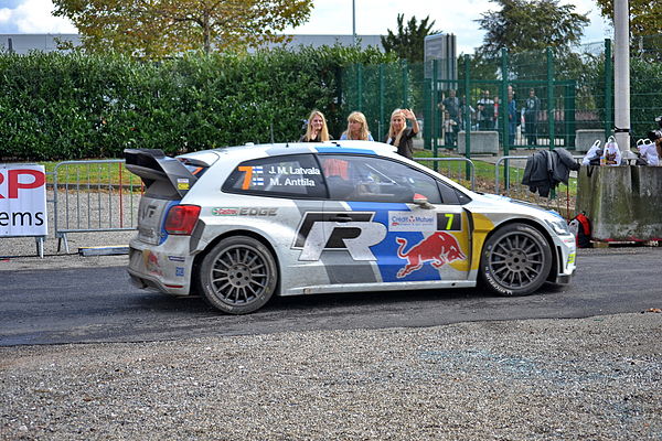 The Volkswagen Polo R WRC, car entered by Volkswagen Motorsport, who successfully defended World Manufacturers' Championship title.