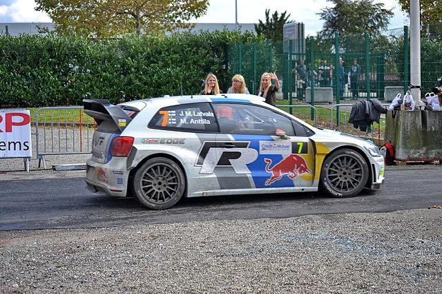 The Volkswagen Polo R WRC, car entered by Volkswagen Motorsport, who successfully defended World Manufacturers' Championship title.