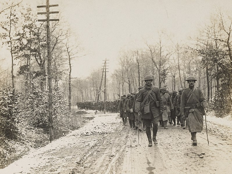 File:111-SC-7652 - Company D, 166th (4th Regiment Infantry, Ohio National Guard) Infantry, on hike to rest camp at Chenevieres, France- - NARA - 55176086 (cropped) (cropped).jpg