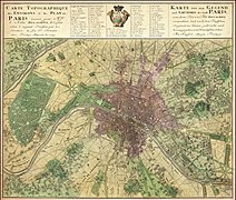 1739 (Jean Delagrive, Carte topographique des environs et du plan de Paris levée par M. l'Abbé Delagrive)