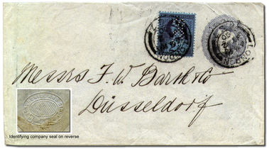 GB 2.5d envelope with perfin postage stamp (1900)