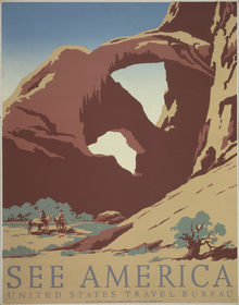 Ca. 1936-39 "See America" poster promoting National Parks tourism. 1936-39 See America poster.png