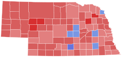 1954 Senat Stanów Zjednoczonych wybory specjalne klasy II w Nebrasce wyniki na mapie county.svg