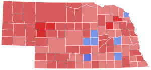 1954 United States Senate Class II special election in Nebraska results map by county.svg