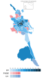 Mapa de la elección municipal de 1995 en Valencia por barrios