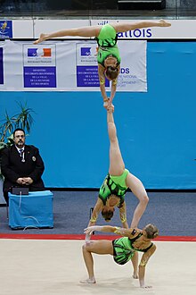 Чемпионат мира по акробатической гимнастике 2014 - Женская группа - Финал - Австралия 01.jpg