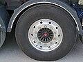 2017-09-08 Bridgestone R168 385-65 R 22,5 tires at Wieselburg Railway Station's park and ride