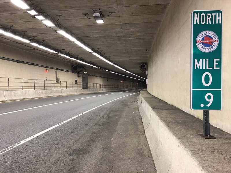 File:2018-09-16 14 16 51 View north along New Jersey State Route 446X (Atlantic City–Brigantine Connector) inside the tunnel in Atlantic City, Atlantic County, New Jersey.jpg