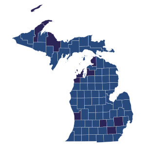2020 Michigan Proposal 2 results map by county.svg