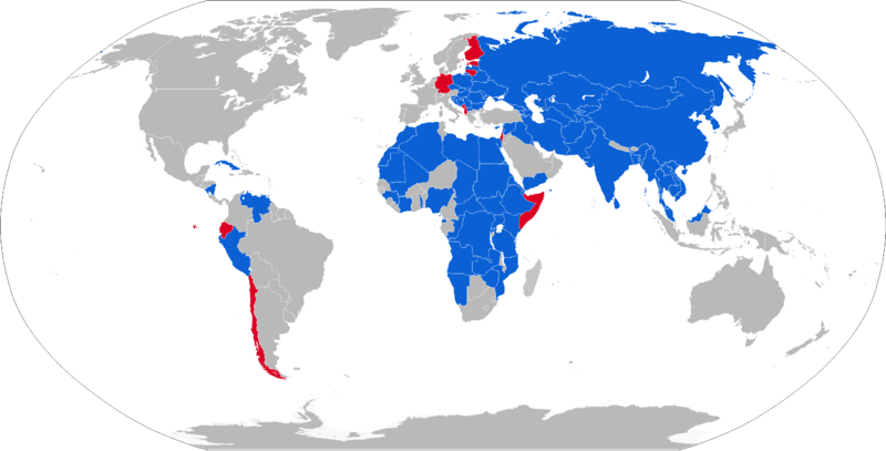 Map with 2A46 operators in blue with former operators in red