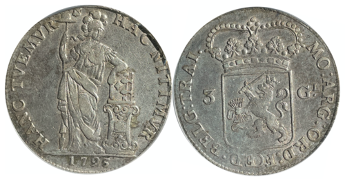 Silver coin: 3 gulder Utrecht –- 1795[5]