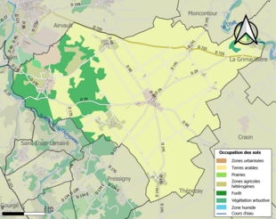 Kolorowa mapa przedstawiająca użytkowanie gruntów.