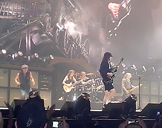 AC/DC's Black Ice spent four weeks at number one in late-2008. ACDC In Tacoma 2009.jpg