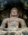 A Rock cut Seated Buddha Statue at Bojjannakonda, India