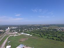 Akron, Iowa, as seen from the industrial park on the south edge of town.