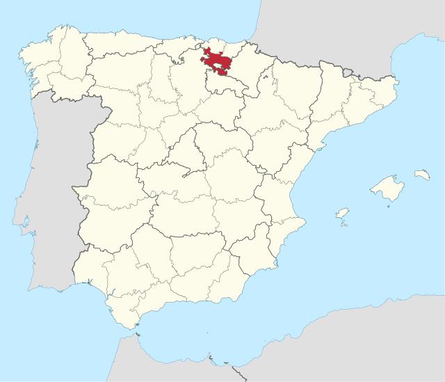 Map of Spain with Álava-Araba highlighted